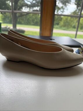 Ashley Taylor Cream Ballet Flats Low Wedge